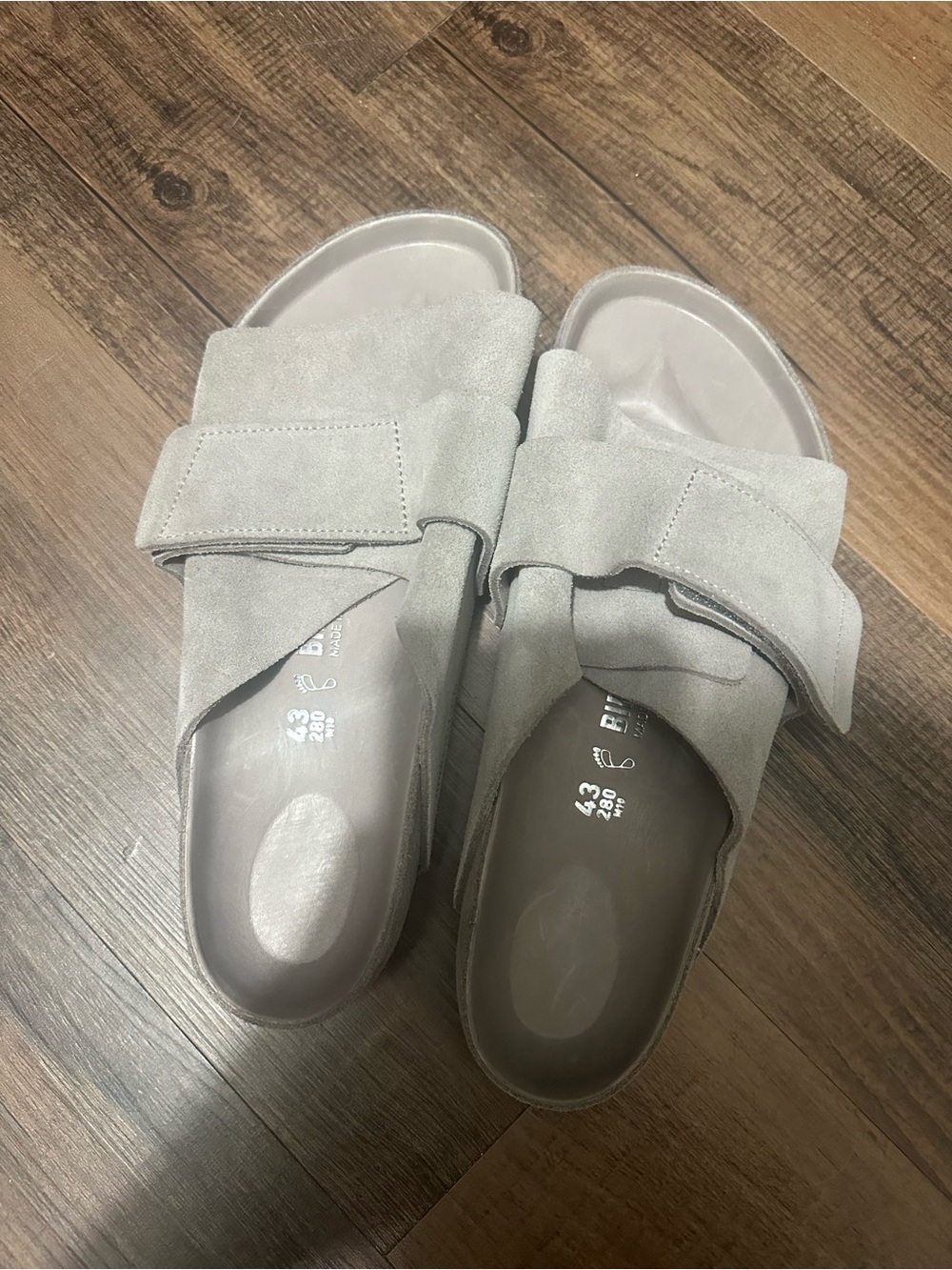 Birkenstock Kyoto Suede Leather Sandals (Grey Taupe) NEVER WORN EU43 Size
